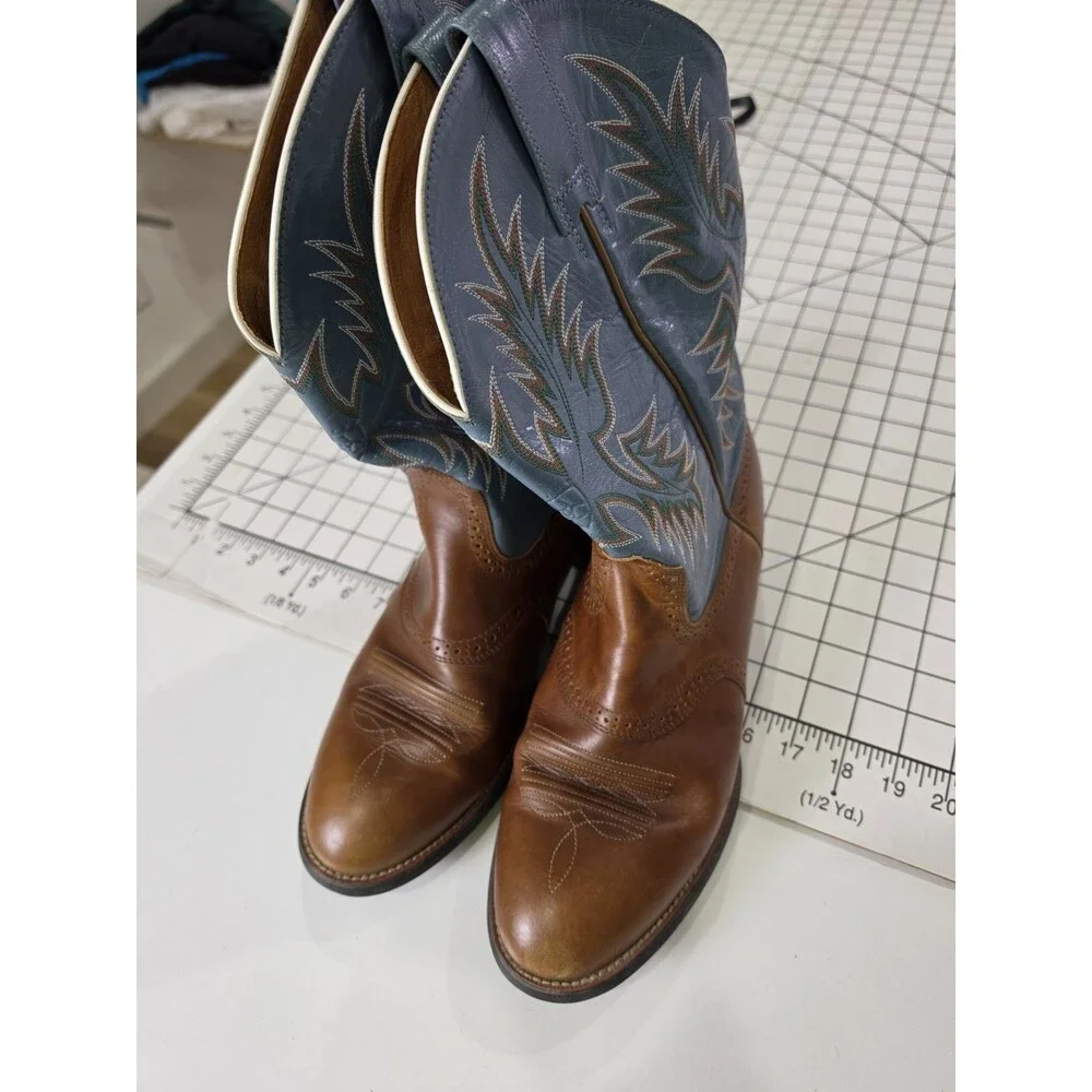 Ariat Valor Ultra Turquoise and Tan Brown Western Boots 10034080 - Sz  11D